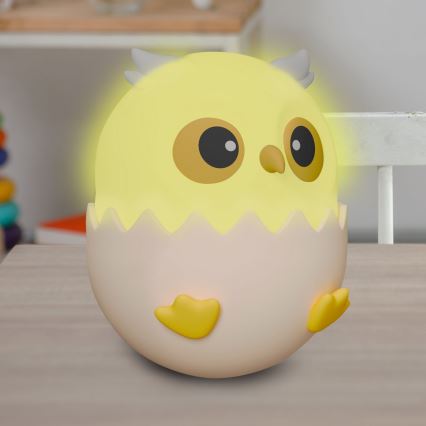LED RGBW prigušiva dečja dodirna lampa OWL LED/1W/5V USB 1200 mAh ružičasta sova