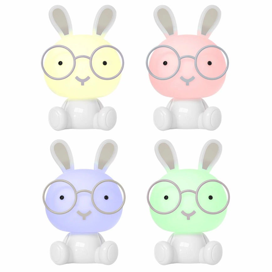 LED RGBW prigušiva dečija noćna lampica LED/2,5W/230V zec bela