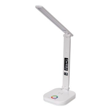 LED RGBW prigušiva dodirna stona lampa sa bežičnim punjenjem, displejem i USB portom MAGNUS LED/6W/5V 3000-6500K bela