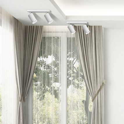 LED RGBW prigušiva kupatilska spot svetiljka TURYN 2xGU10/4,8W/230V 3000K IP44 bela + daljinski upravljač