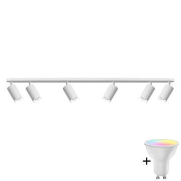 LED RGBW prigušiva kupatilska spot svetiljka TURYN 6xGU10/6,5W/230V 2700-6500K Wi-Fi IP44 bela