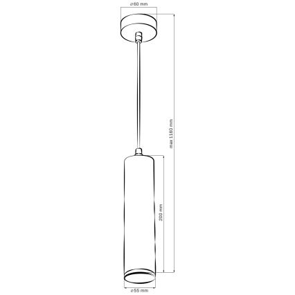 LED RGBW prigušiva kupatilski luster na sajli TURYN 1xGU10/4,8W/230V 3000K IP44 crna + daljinski upravljač