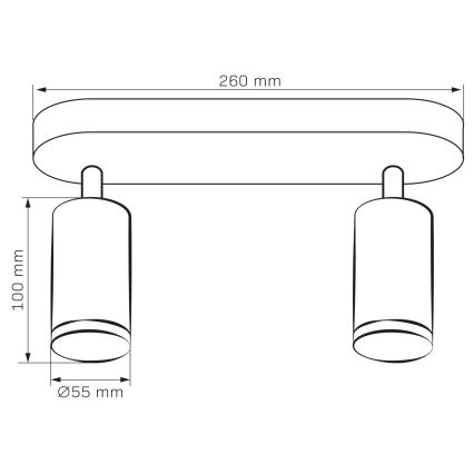 LED RGBW prigušiva kupatilsko spot svetlo TURYN 2xGU10/6,5W/230V 2700-6500K Wi-Fi IP44 belo