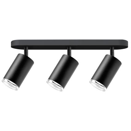 LED RGBW prigušiva kupatilska spot lampa TURYN 3xGU10/4,8W/230V 3000K IP44 crna + daljinski upravljač