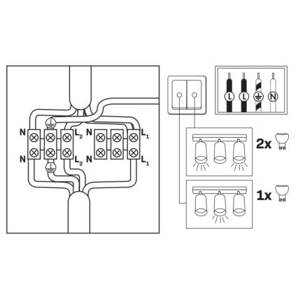 LED RGBW prigušiva kupatilsko ugradno tačkasto svetlo TURYN 3xGU10/6W/230V 3000K IP44 bela + daljinski upravljač