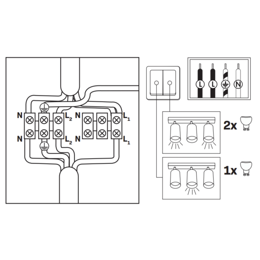 LED RGBW prigušiva kupatilsko ugradno tačkasto svetlo TURYN 3xGU10/6W/230V 3000K IP44 bela + daljinski upravljač