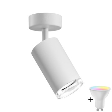 LED RGBW prigušiva kupatilska ugradna spot svetiljka TURYN 1xGU10/4,8W/230V 3000K IP44 bela + daljinski upravljač