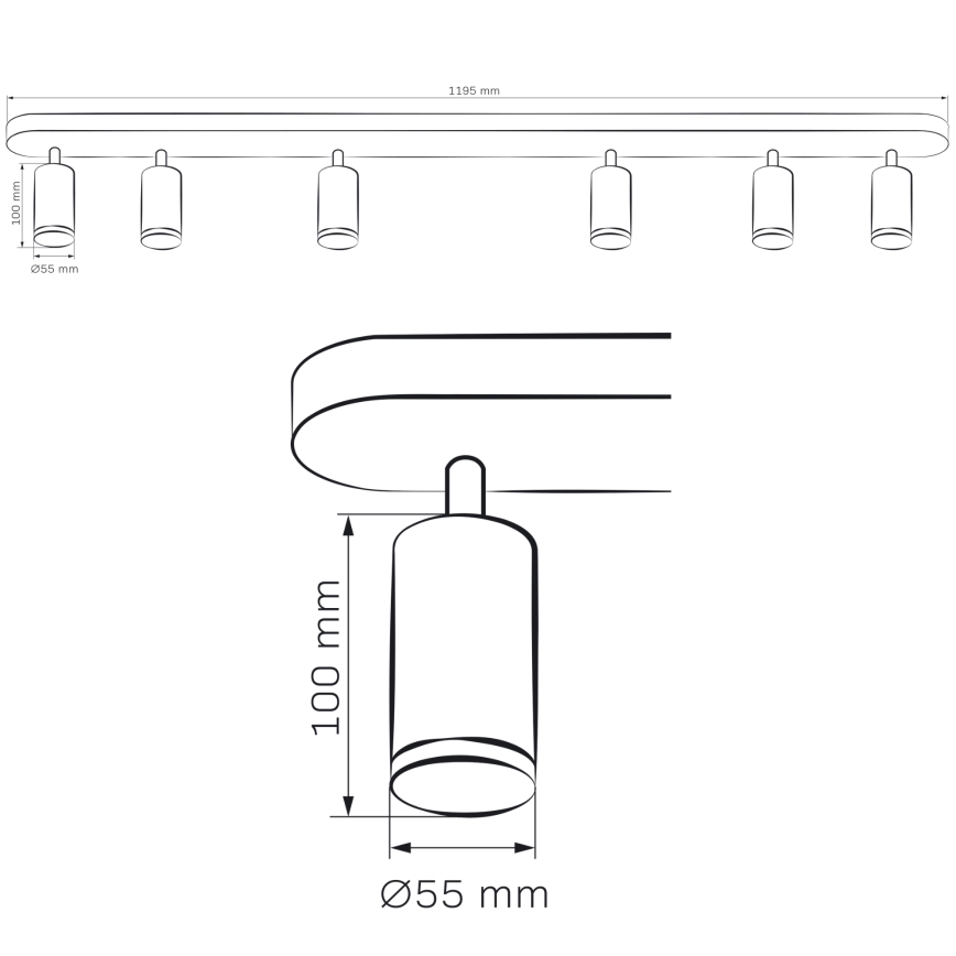 LED RGBW prigušiva kupatilska spot svetiljka TURYN 6xGU10/6,5W/230V 2700-6500K Wi-Fi IP44 crna