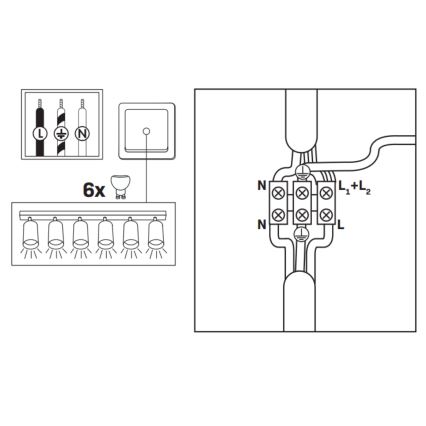 LED RGBW prigušiva kupatilska spot svetiljka TURYN 6xGU10/6,5W/230V 2700-6500K Wi-Fi IP44 crna