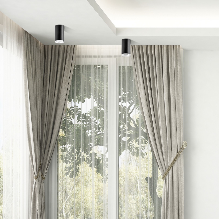LED RGBW prigušiva kupatilska tačkasta lampa TURYN 1xGU10/4,8W/230V 3000K IP44 crna + daljinski upravljač