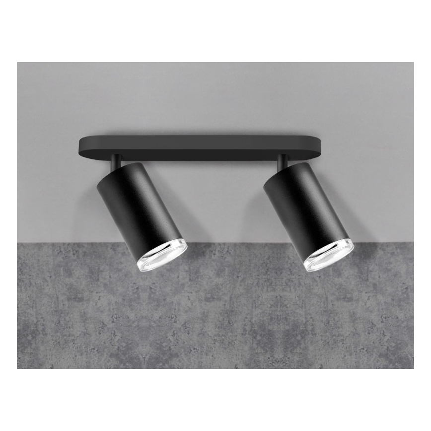 LED RGBW prigušiva kupatilska spot svetiljka TURYN 2xGU10/6,5W/230V 2700-6500K Wi-Fi IP44 crna