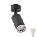 LED RGBW prigušiva kupatilsko ugradno spot svetlo TURYN 1xGU10/4,8W/230V 3000K IP44 crna + daljinski upravljač