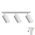 LED RGBW prigušiva kupatilsko ugradno tačkasto svetlo TURYN 3xGU10/6W/230V 3000K IP44 bela + daljinski upravljač