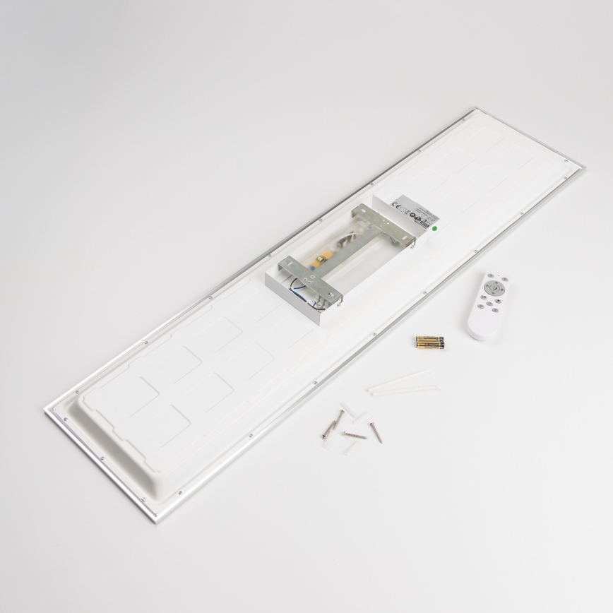 LED RGBW prigušiva panel za površinsku ugradnju/13,5W/230V 3000-6500K 29,5x59,5 cm srebran + daljinski upravljač
