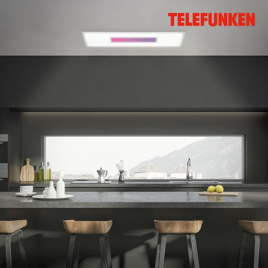 LED RGBW prigušiva panel LED/20W/230V 3000-6500K 25x100 cm srebrna + daljinski upravljač