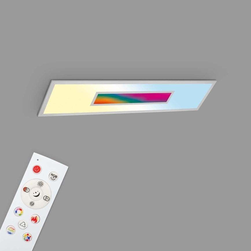 LED RGBW prigušiva panel LED/20W/230V 3000-6500K 25x100 cm srebrna + daljinski upravljač
