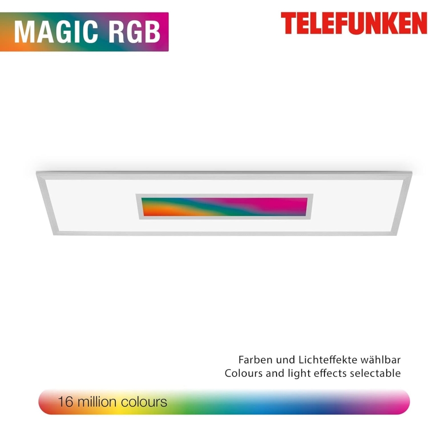 LED RGBW prigušiva panel LED/20W/230V 3000-6500K 25x100 cm srebrna + daljinski upravljač