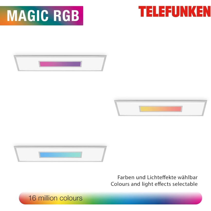 LED RGBW prigušiva panel LED/20W/230V 3000-6500K 25x100 cm srebrna + daljinski upravljač