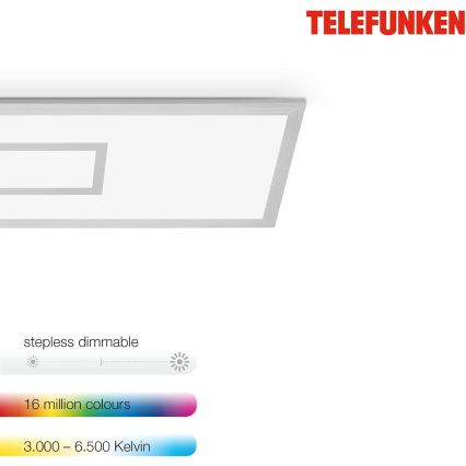 LED RGBW prigušiva panel LED/20W/230V 3000-6500K 25x100 cm srebrna + daljinski upravljač