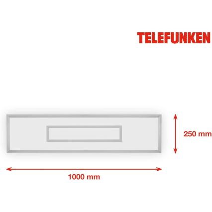 LED RGBW prigušiva panel LED/20W/230V 3000-6500K 25x100 cm srebrna + daljinski upravljač
