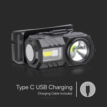 LED RGBW prigušiva punjiva čelna lampa USB LED/3W/5V IP43 190 lm 24 h 750 mAh