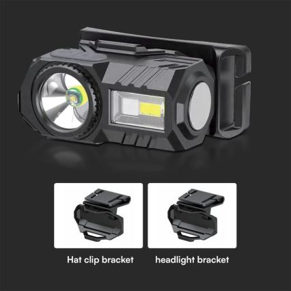 LED RGBW prigušiva punjiva čelna lampa USB LED/3W/5V IP43 190 lm 24 h 750 mAh