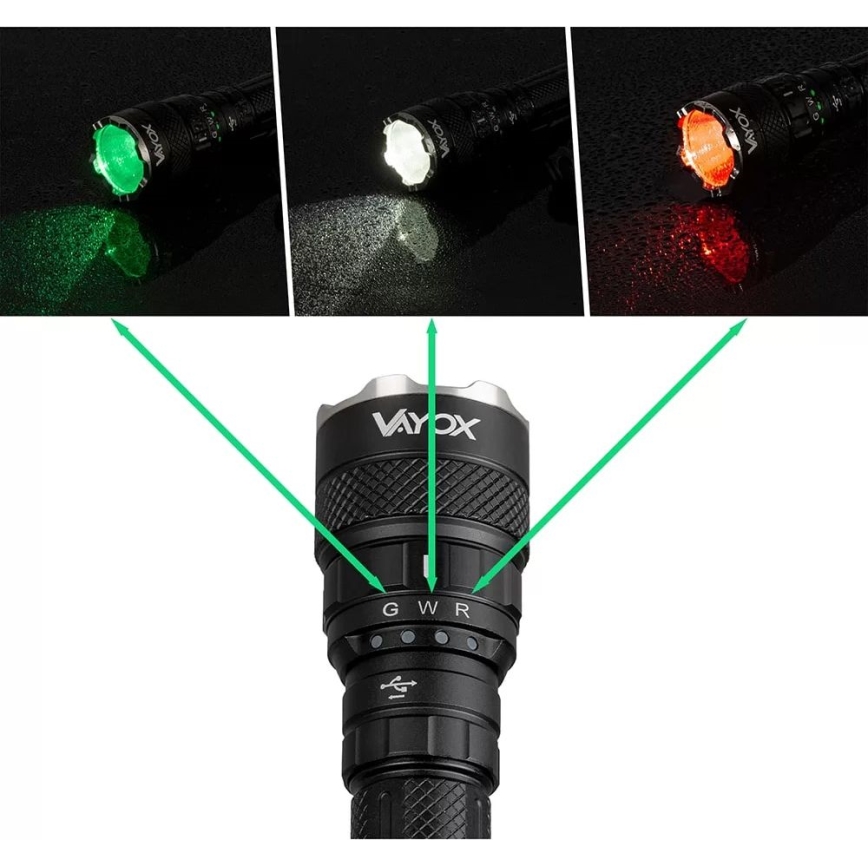 LED RGBW prigušiva punjiva svetiljka LED/15W/5V IP66 1500 lm 2000 mAh