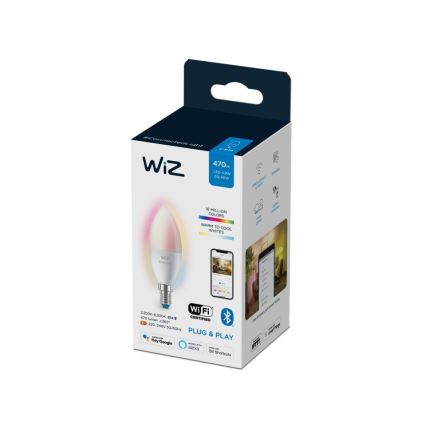 LED RGBW prigušiva sijalica C37 E14/4,9W/230V 2200-6500K CRI 90 Wi-Fi -WiZ