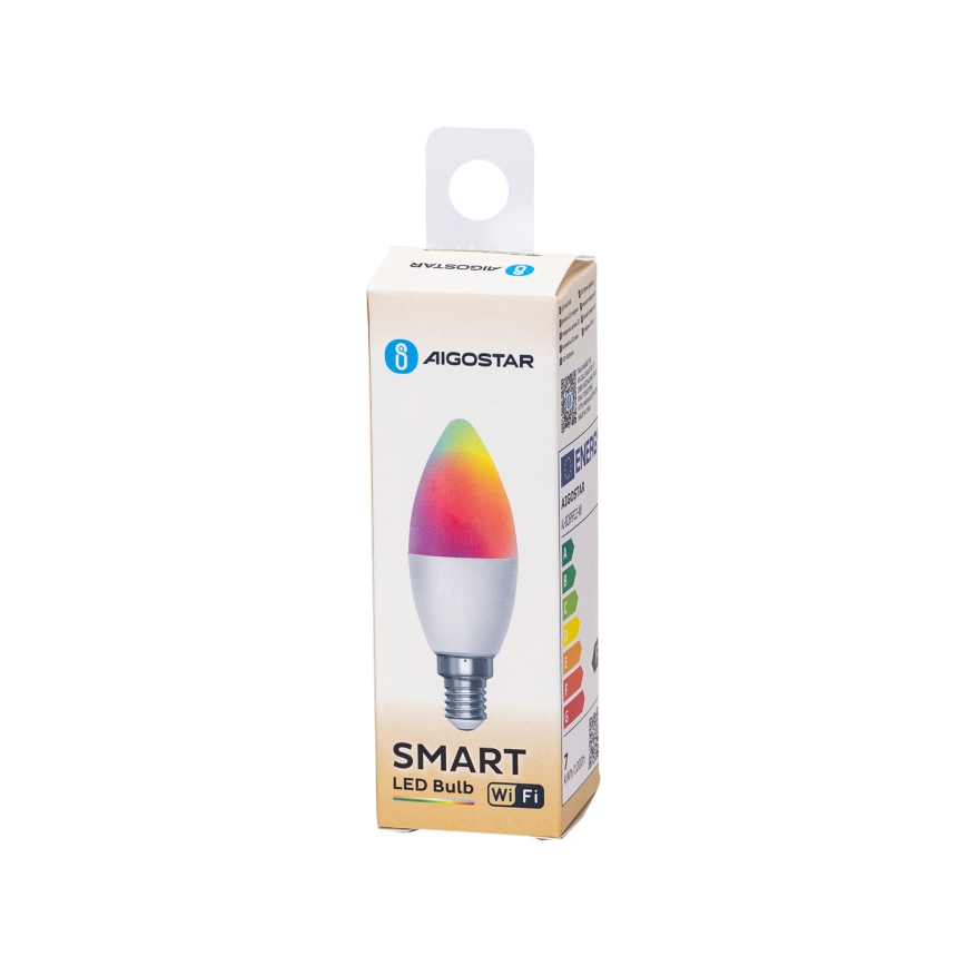 LED RGBW prigušiva sijalica C37 E14/6,5W/230V 2700-6500K Wi-Fi - Aigostar