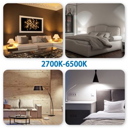 LED RGBW prigušiva sijalica C37 E27/6,5W/230V 2700-6500K Wi-Fi - Aigostar