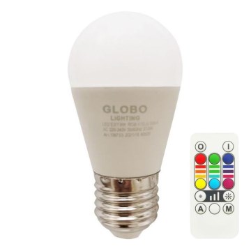 LED RGBW prigušiva sijalica E27/6W/230V 3000K + daljinski upravljač - Globo