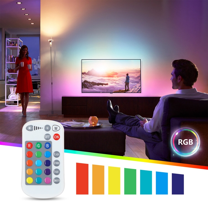 LED RGBW prigušiva sijalica E27/8W/230V 3000K + daljinski upravljač - Aigostar
