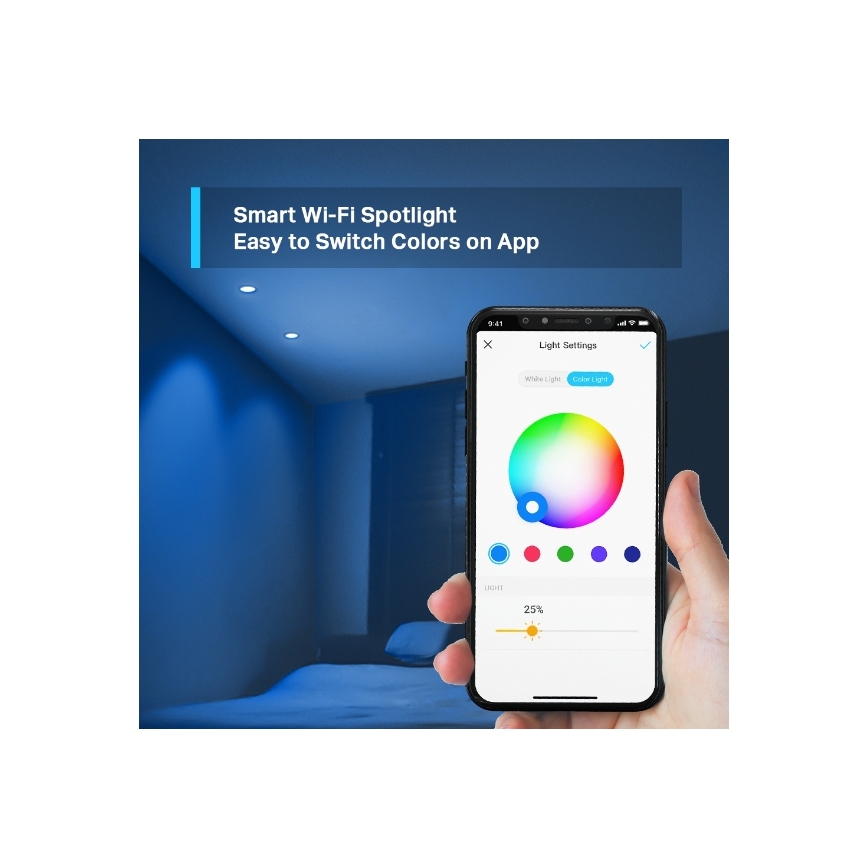 LED RGBW Prigušiva sijalica GU10/3,7W/230V 2200-6500K Wi-Fi - TP-Link