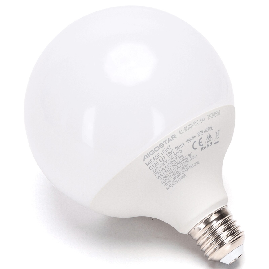 LED RGBW prigušiva sijalica MESH G120 E27/18W/230V 6500K + daljinski upravljač - Aigostar