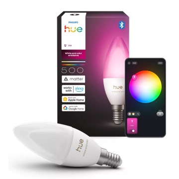 LED RGBW prigušiva sijalica Philips Hue White And Color Ambiance B39 E14/3,7W/230V 1000-20000K