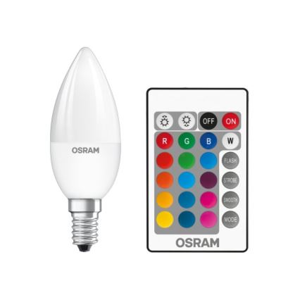 LED RGBW prigušiva sijalica STAR E14/4,5W/230V 2700K + daljinski upravljač – Osram