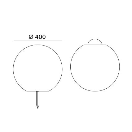 LED RGBW prigušiva solarna lampa GARDEN BALL LED/5W/3,7V 3000K IP54 2200 mAh prečnik 40 cm + daljinski upravljač