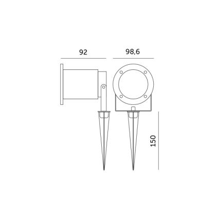 LED RGBW prigušiva spoljašnja lampa BLAKE 1xGU10/4,8W/230V IP65 + daljinski upravljač