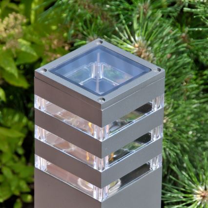 LED RGBW prigušiva spoljna lampa TEKSAS 1xE27/12W/230V 2700-6500K Wi-Fi 74 cm IP44 antracit