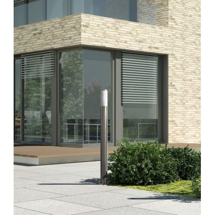 LED RGBW prigušiva spoljna lampa LIVIA 1xE27/6,5W/230V 2700-6500K Wi-Fi 100 cm IP44 srebrna