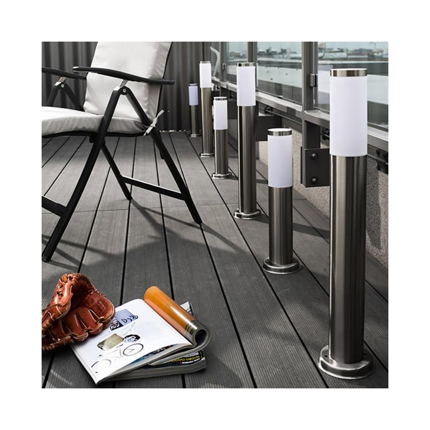 LED RGBW prigušiva spoljna lampa LIVIA 1xE27/6,5W/230V 2700-6500K Wi-Fi 100 cm IP44 srebrna