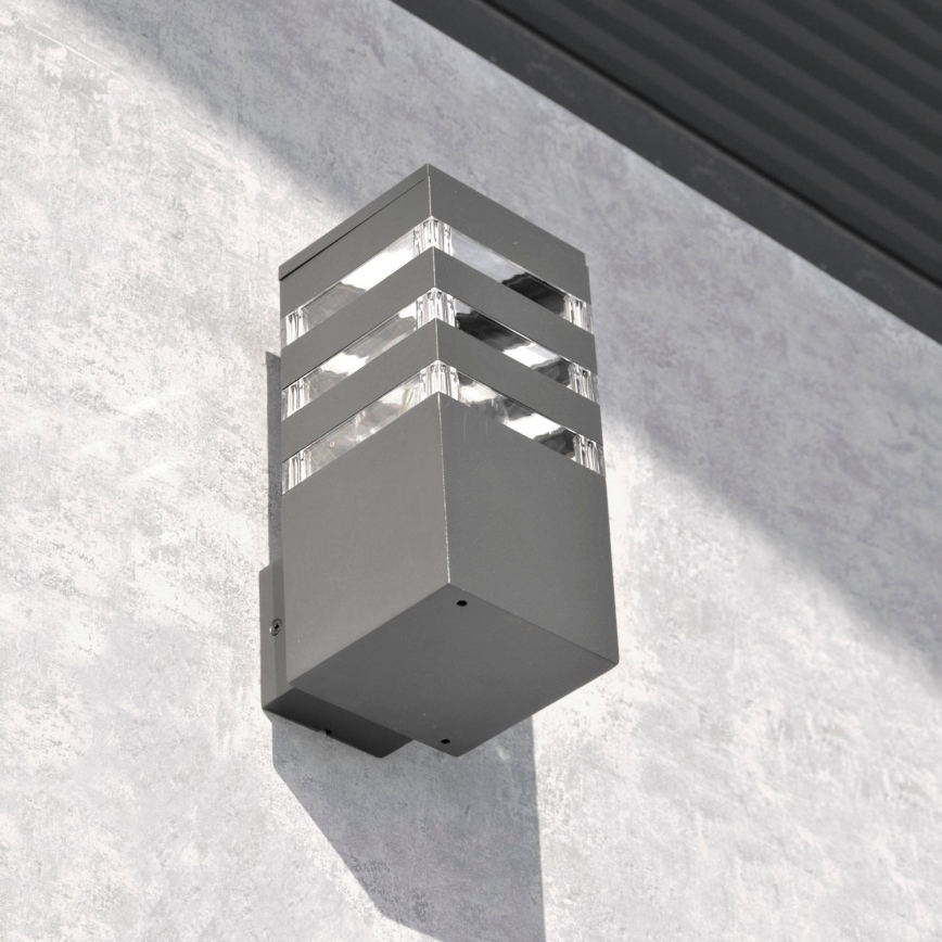LED RGBW prigušiva spoljašnje zidno svetlo TEKSAS 1xE27/9W/230V 2700-6500K Wi-Fi IP44 antracit