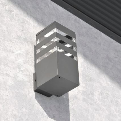 LED RGBW prigušiva spoljno zidno svetlo TEKSAS 1xE27/12W/230V 2700-6500K Wi-Fi IP44 antracit