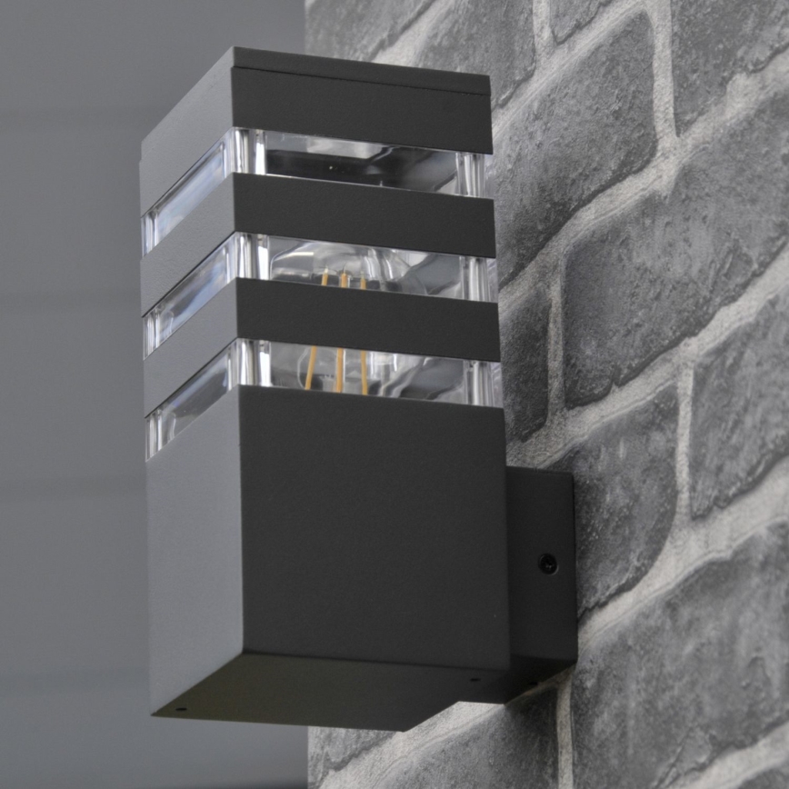 LED RGBW prigušiva spoljno zidno svetlo TEKSAS 1xE27/12W/230V 2700-6500K Wi-Fi IP44 antracit