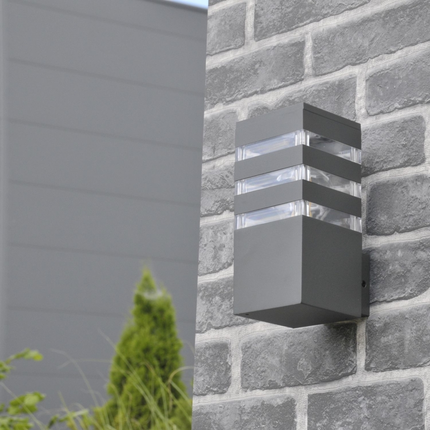 LED RGBW prigušiva spoljno zidno svetlo TEKSAS 1xE27/12W/230V 2700-6500K Wi-Fi IP44 antracit