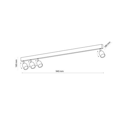LED RGBW prigušiva spot svetlo TOP 4xGU10/6,5W/230V 2700-6500K crna/zlatna