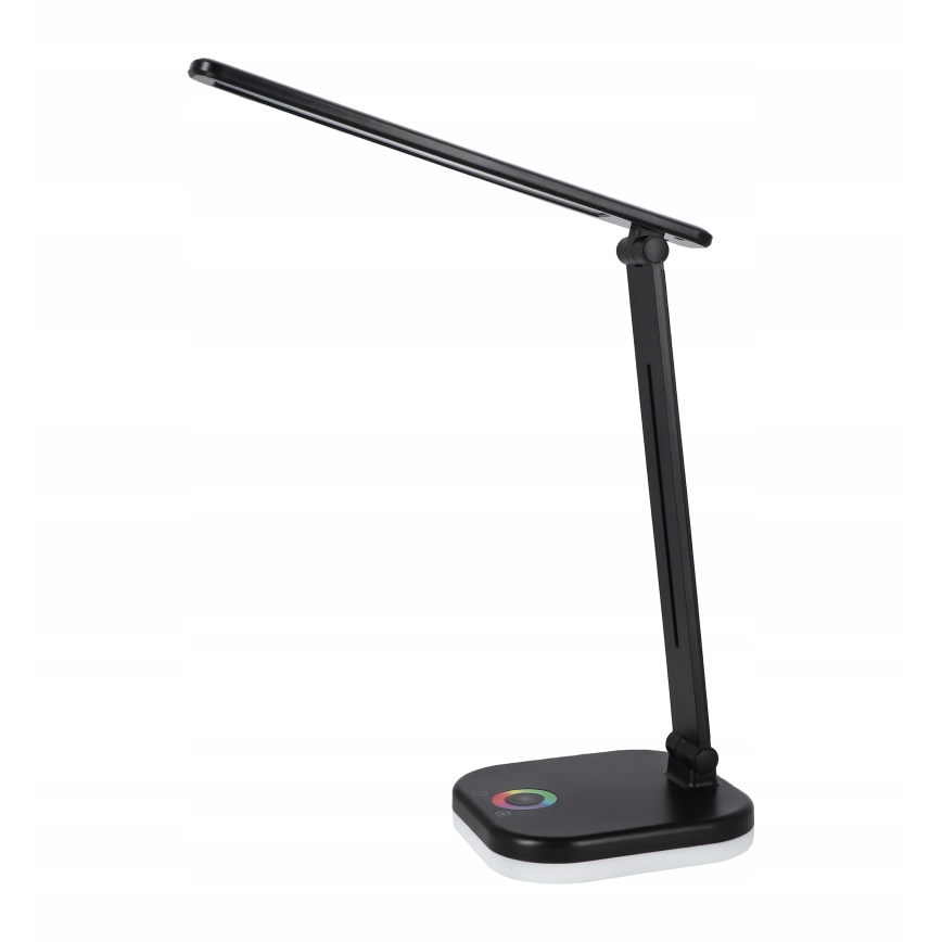 LED RGBW prigušiva stona lampa sa bežičnim punjenjem LED/7W/5V USB crna