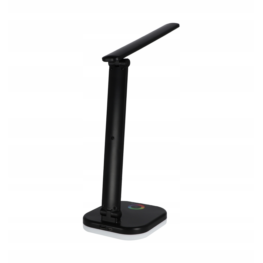 LED RGBW prigušiva stona lampa sa bežičnim punjenjem LED/7W/5V USB crna