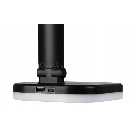 LED RGBW prigušiva stona lampa sa bežičnim punjenjem LED/7W/5V USB crna