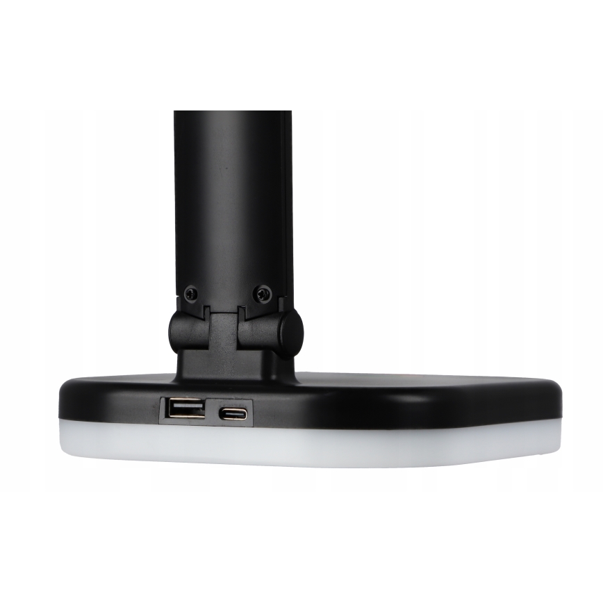 LED RGBW prigušiva stona lampa sa bežičnim punjenjem LED/7W/5V USB crna